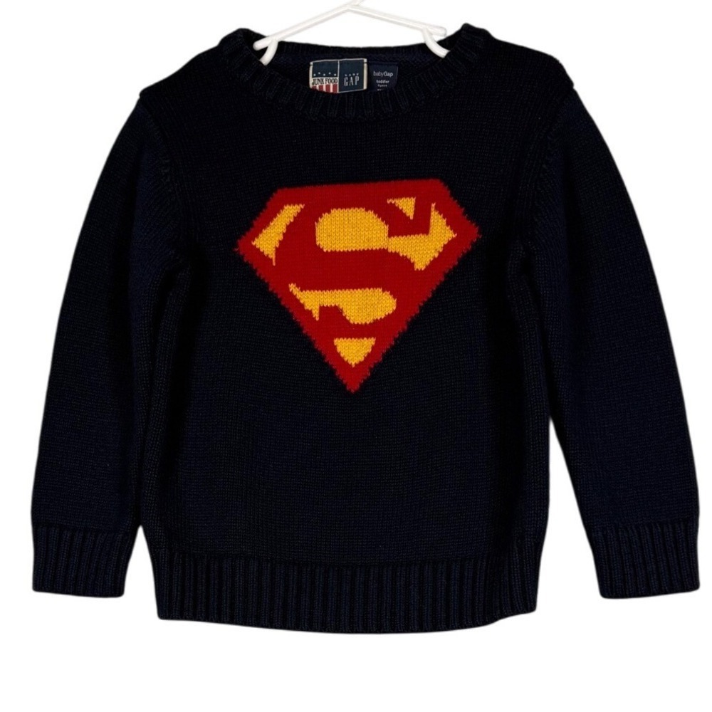 BABY GAP Junk Food, Superman Sweater, Size Toddler 4